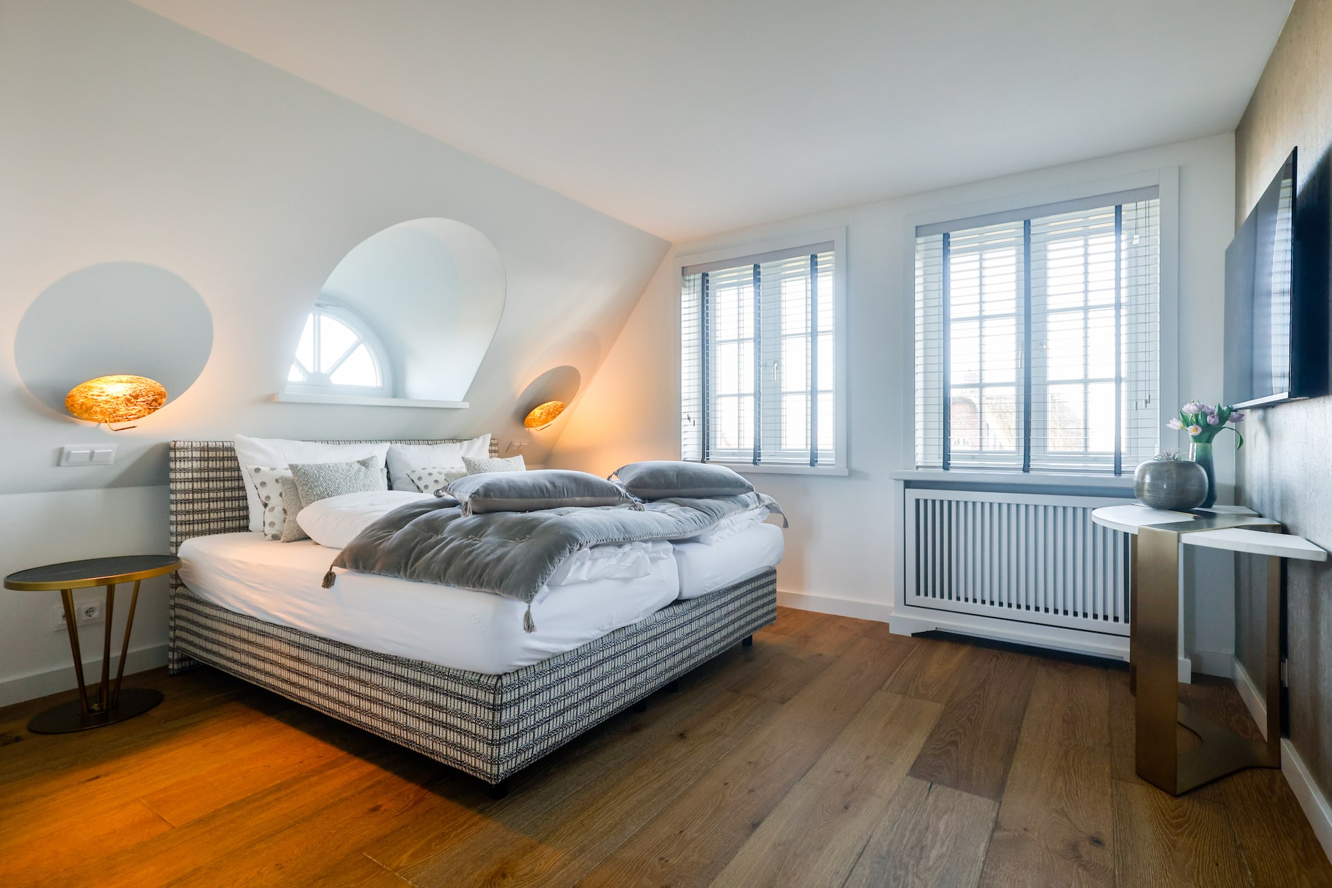 Schlafzimmer im Obergeschoss im Ferienhaus "Hus Aantje" für 6 Personen in Rantum auf Sylt