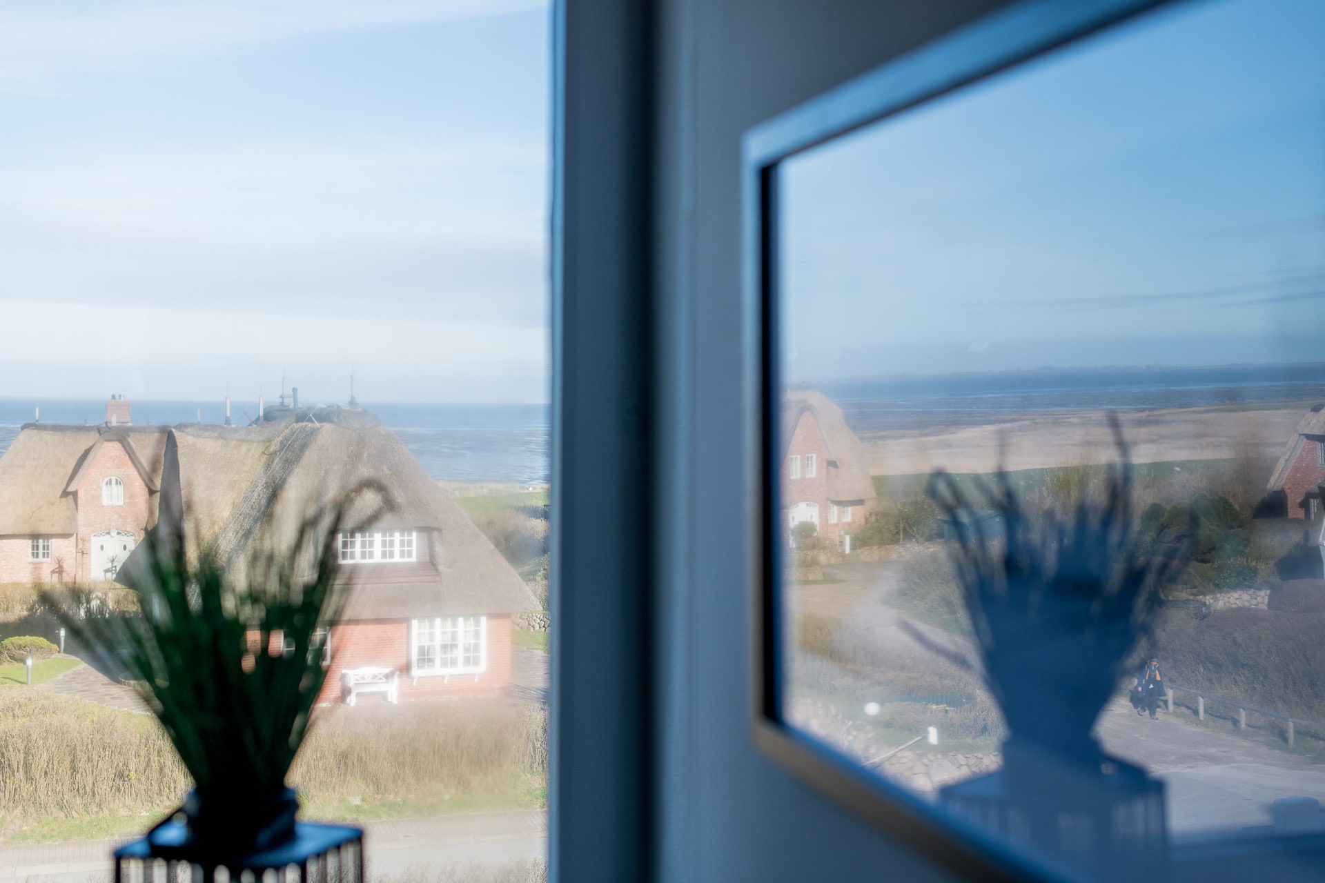 Blick auf dünenlandschaft sylt ferienwohnung mit ausblick